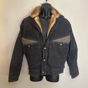 Randy Allen W3 Fur Lined Denim Jacket Medium Gently worn Original denim jacket